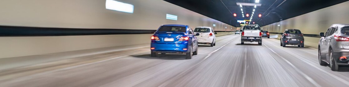 Cars driving along a highway