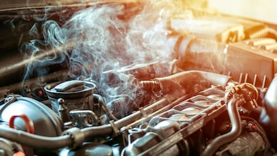 Inside car hood