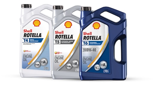 Envases de lubricantes Shell Rotella